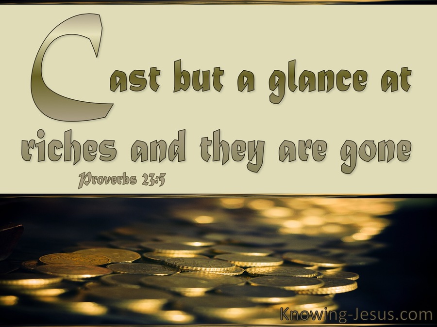 Proverbs 23:5 Cast But A Glance At Riches (gold)